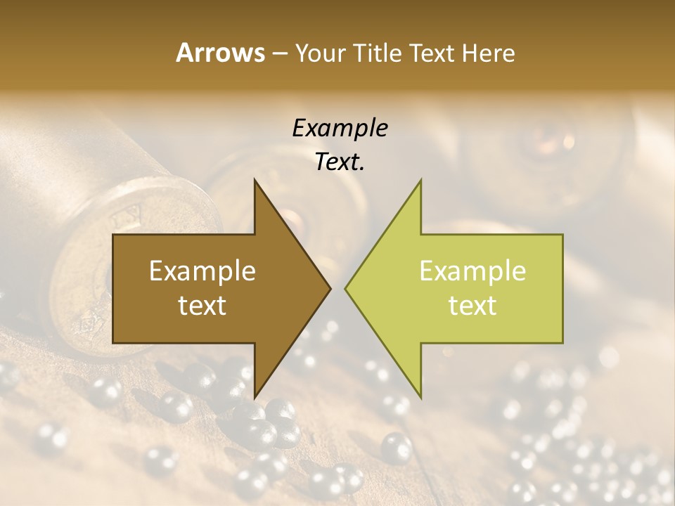 A Bunch Of Bullet Shells On A Wooden Table PowerPoint Template