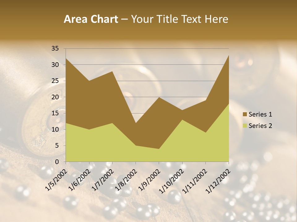 A Bunch Of Bullet Shells On A Wooden Table PowerPoint Template