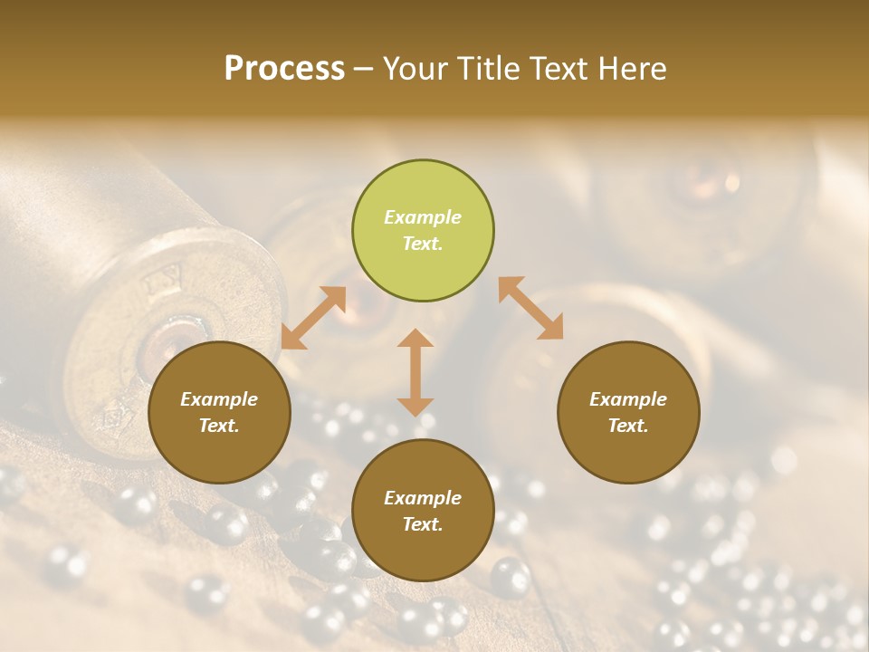 A Bunch Of Bullet Shells On A Wooden Table PowerPoint Template
