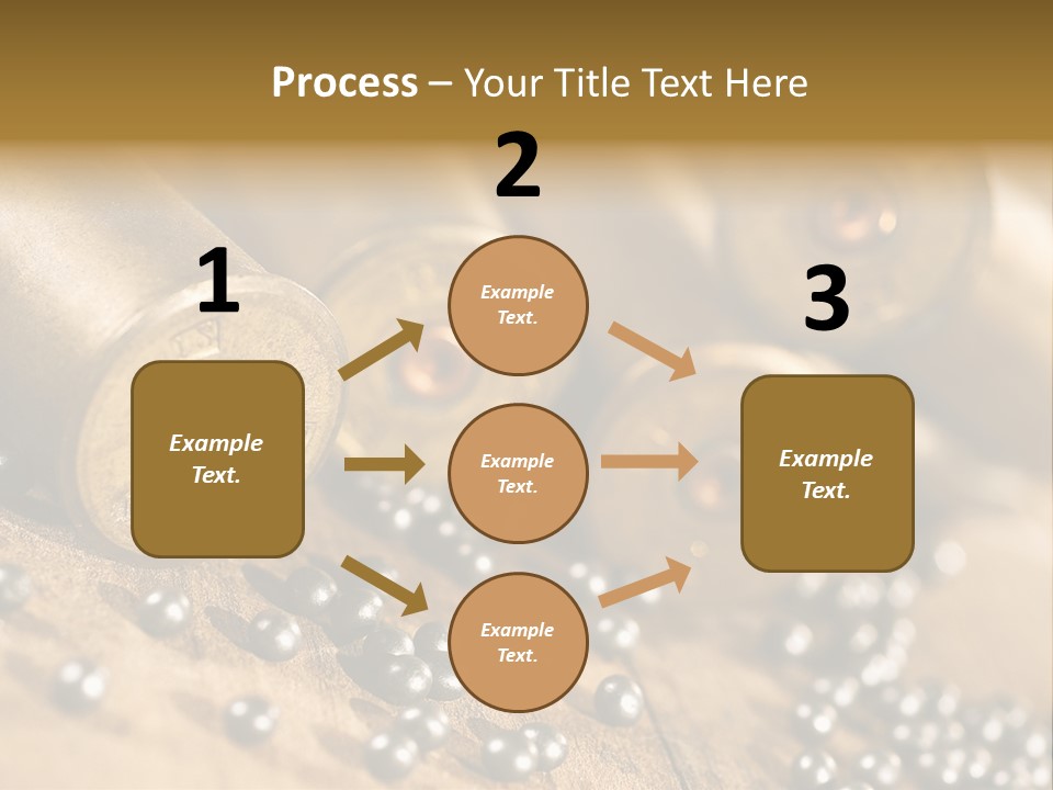 A Bunch Of Bullet Shells On A Wooden Table PowerPoint Template