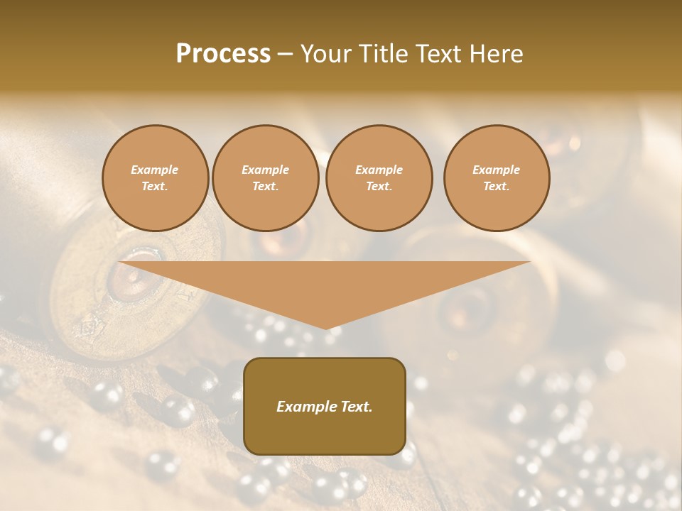 A Bunch Of Bullet Shells On A Wooden Table PowerPoint Template