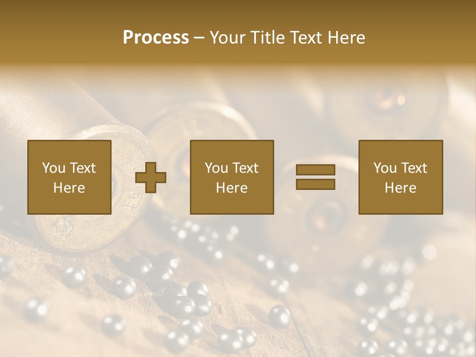 A Bunch Of Bullet Shells On A Wooden Table PowerPoint Template
