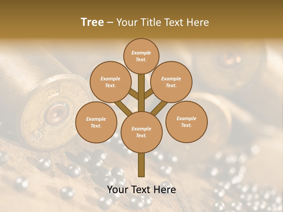 A Bunch Of Bullet Shells On A Wooden Table PowerPoint Template