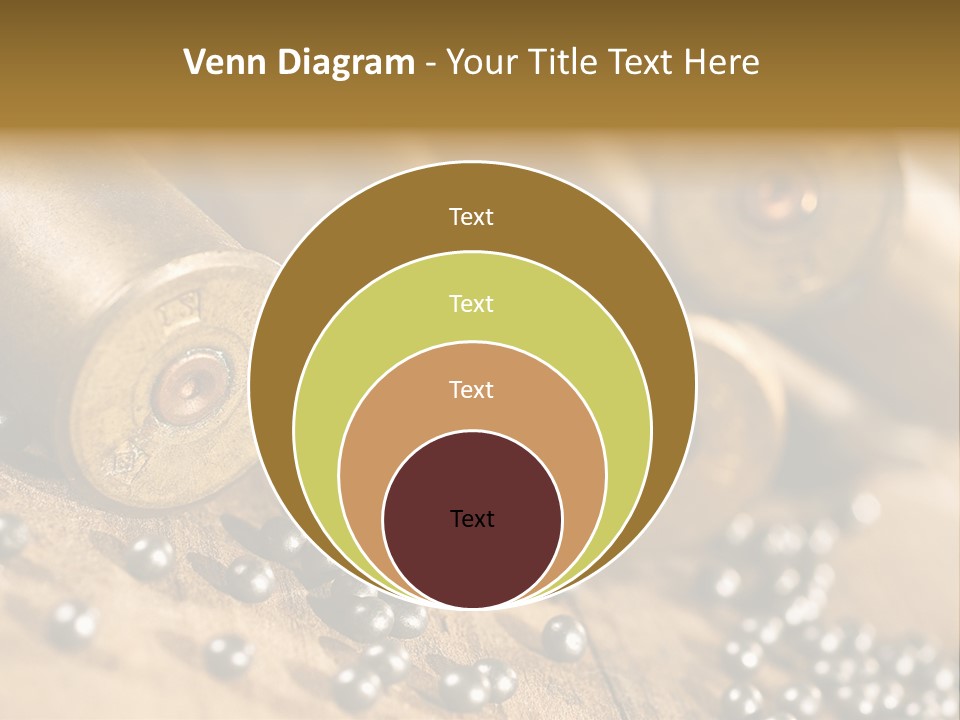 A Bunch Of Bullet Shells On A Wooden Table PowerPoint Template