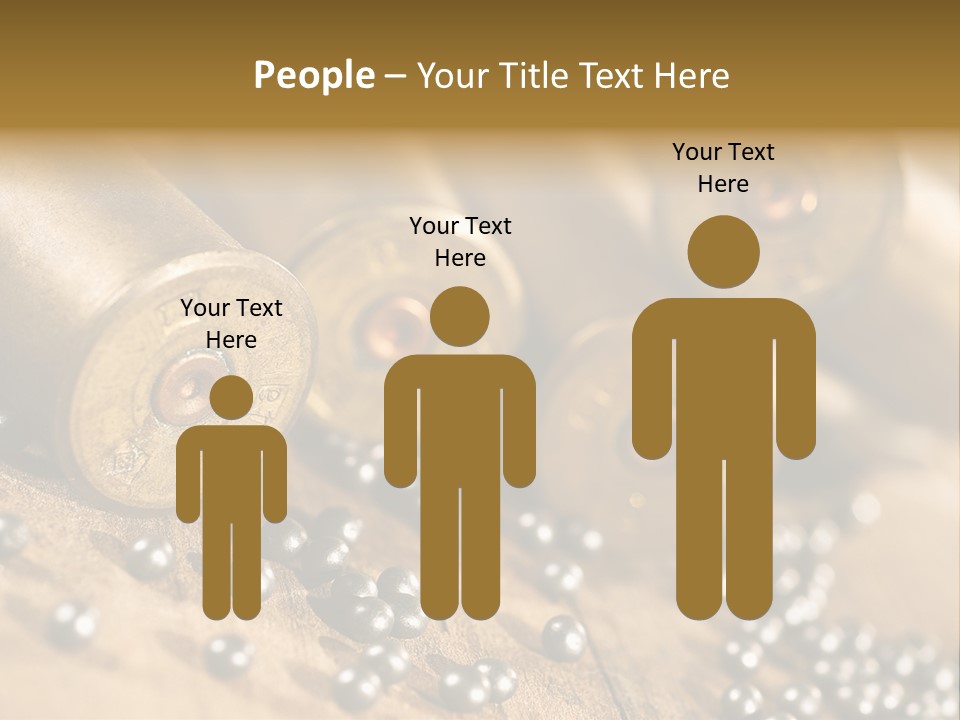 A Bunch Of Bullet Shells On A Wooden Table PowerPoint Template