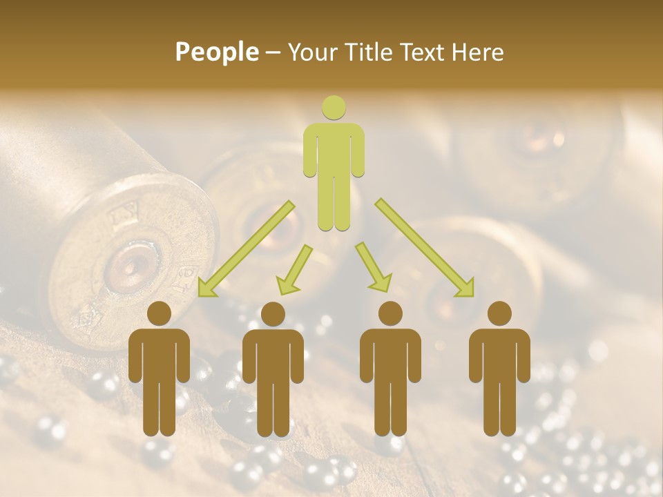 A Bunch Of Bullet Shells On A Wooden Table PowerPoint Template