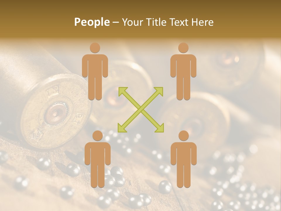 A Bunch Of Bullet Shells On A Wooden Table PowerPoint Template