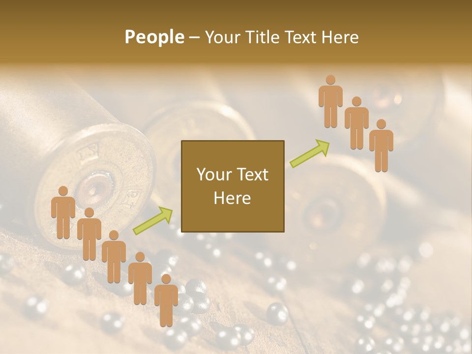 A Bunch Of Bullet Shells On A Wooden Table PowerPoint Template