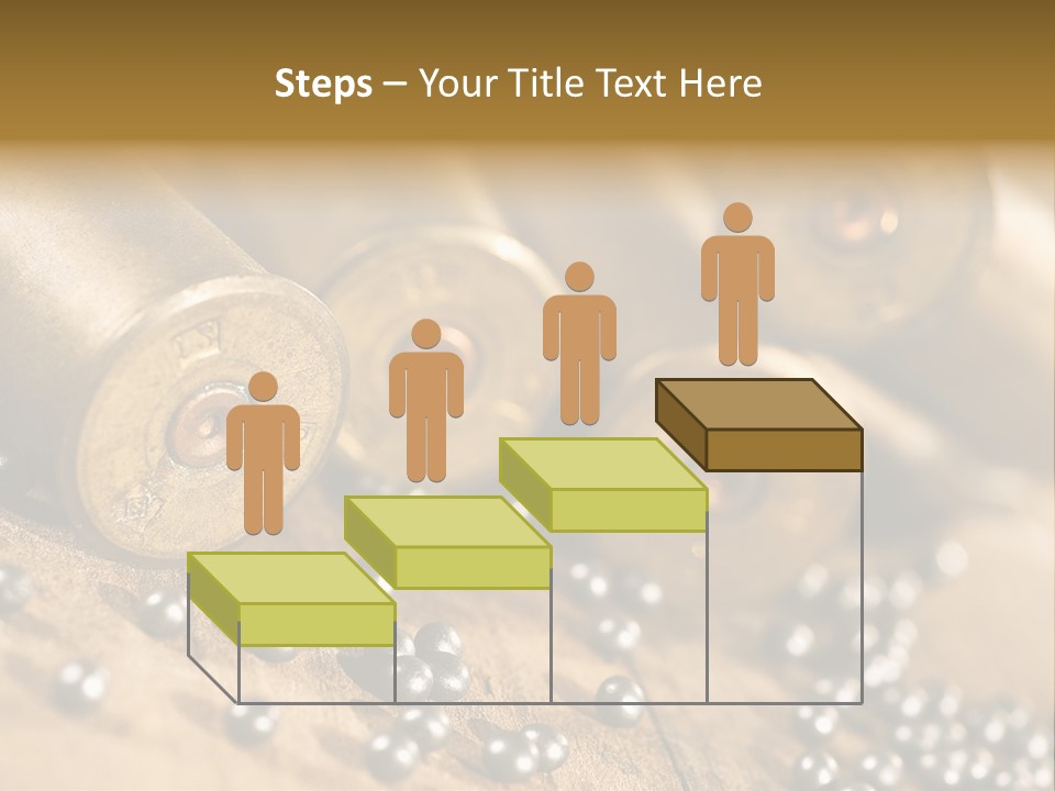 A Bunch Of Bullet Shells On A Wooden Table PowerPoint Template