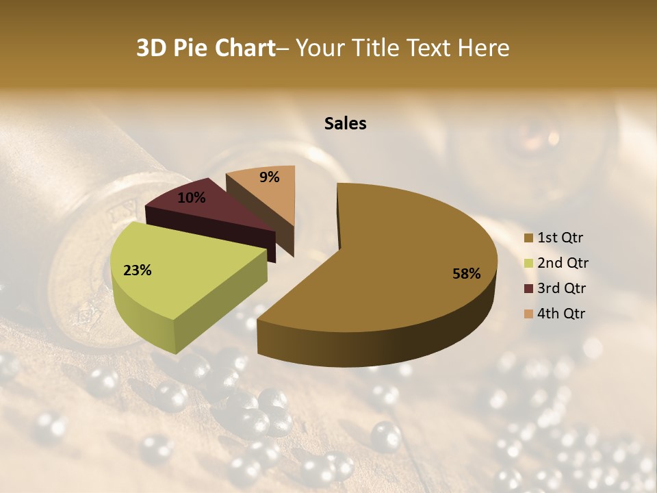 A Bunch Of Bullet Shells On A Wooden Table PowerPoint Template
