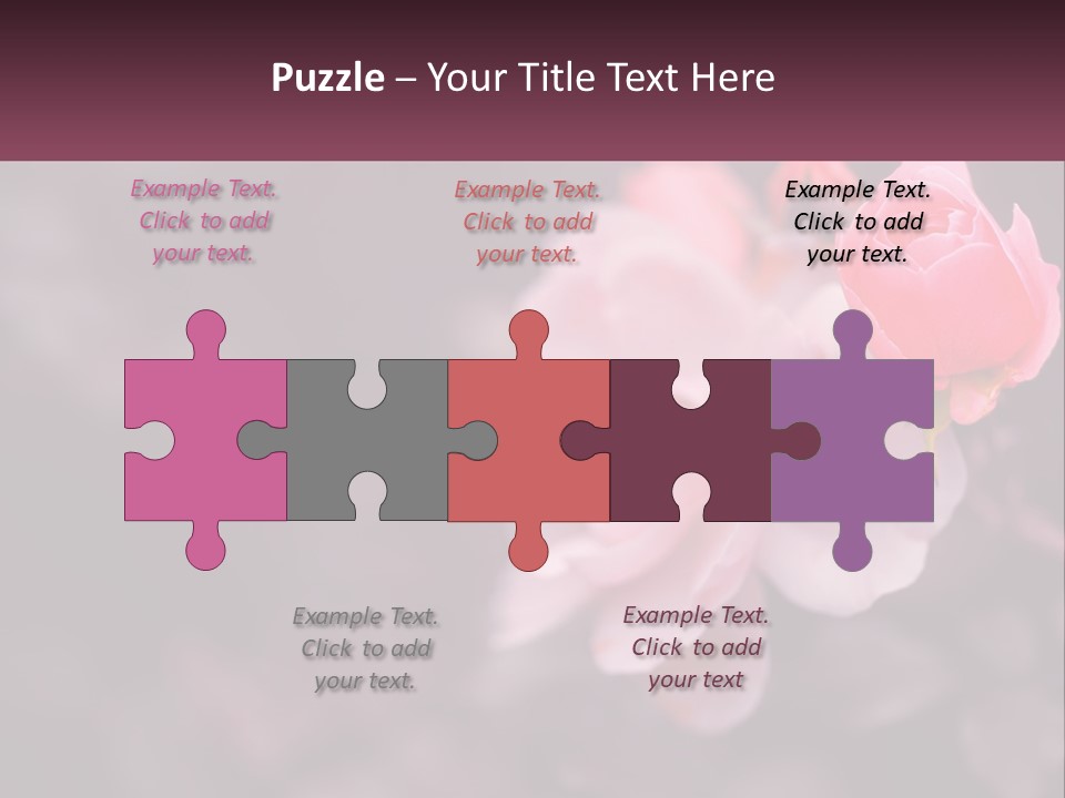 A Pink Rose Is In The Middle Of A Picture PowerPoint Template
