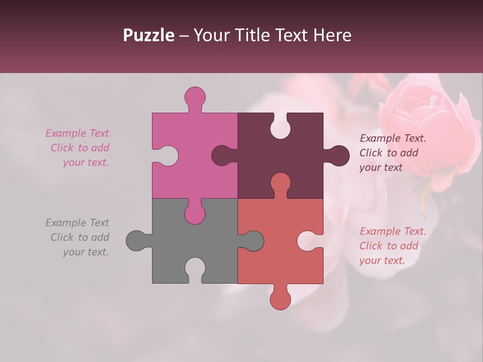 A Pink Rose Is In The Middle Of A Picture PowerPoint Template