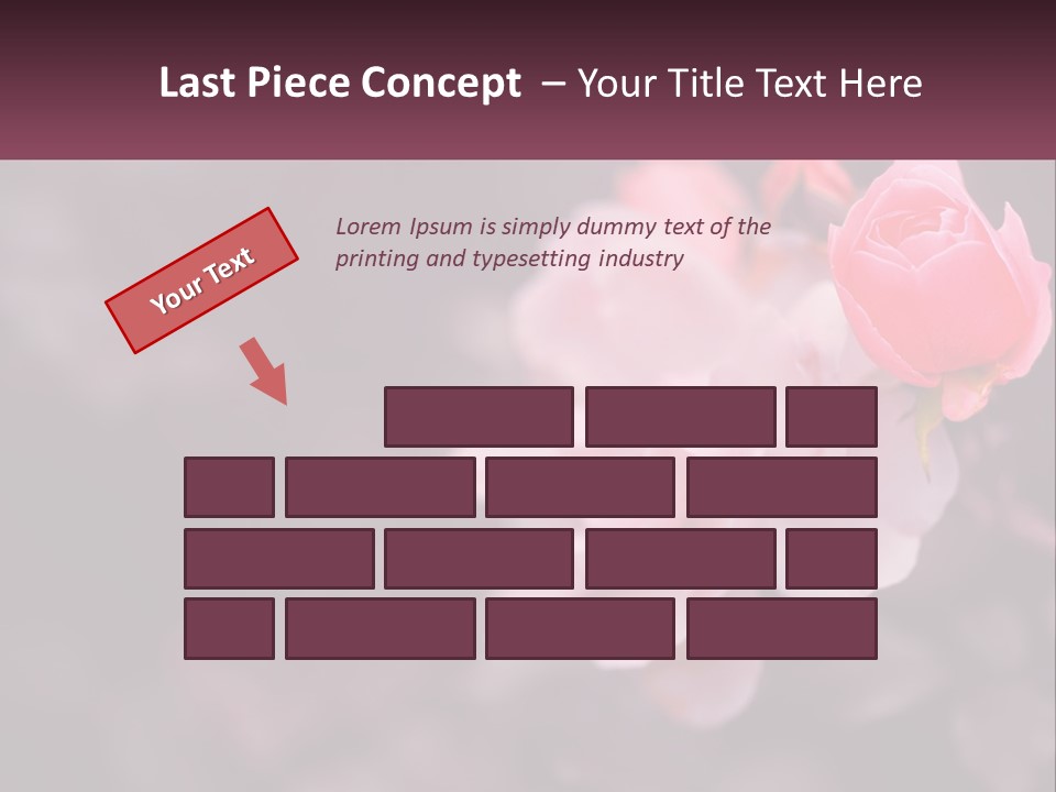 A Pink Rose Is In The Middle Of A Picture PowerPoint Template