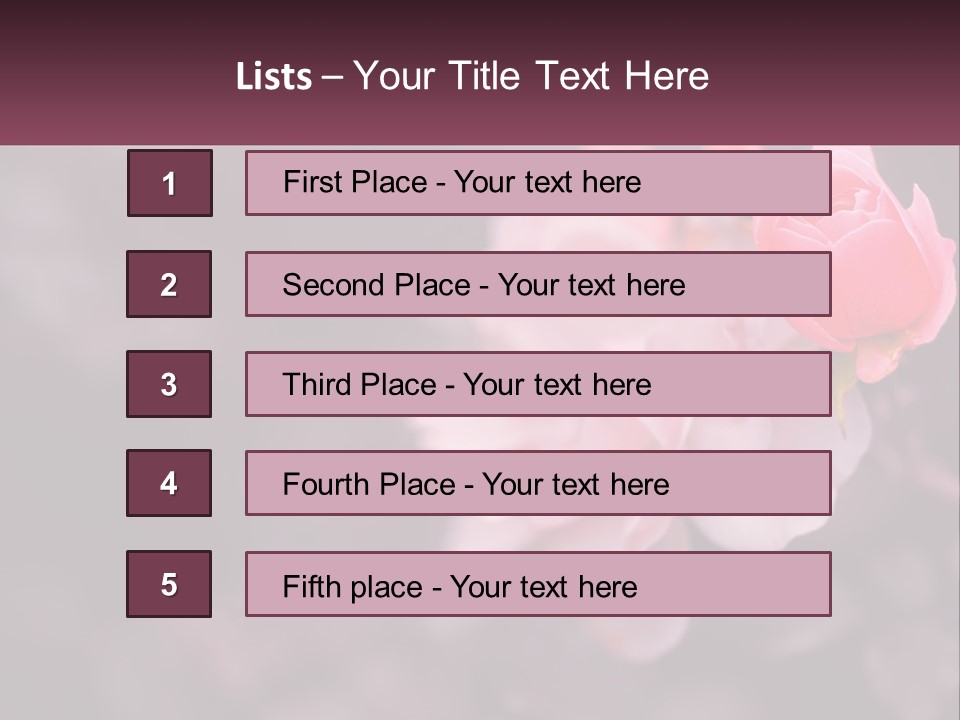A Pink Rose Is In The Middle Of A Picture PowerPoint Template