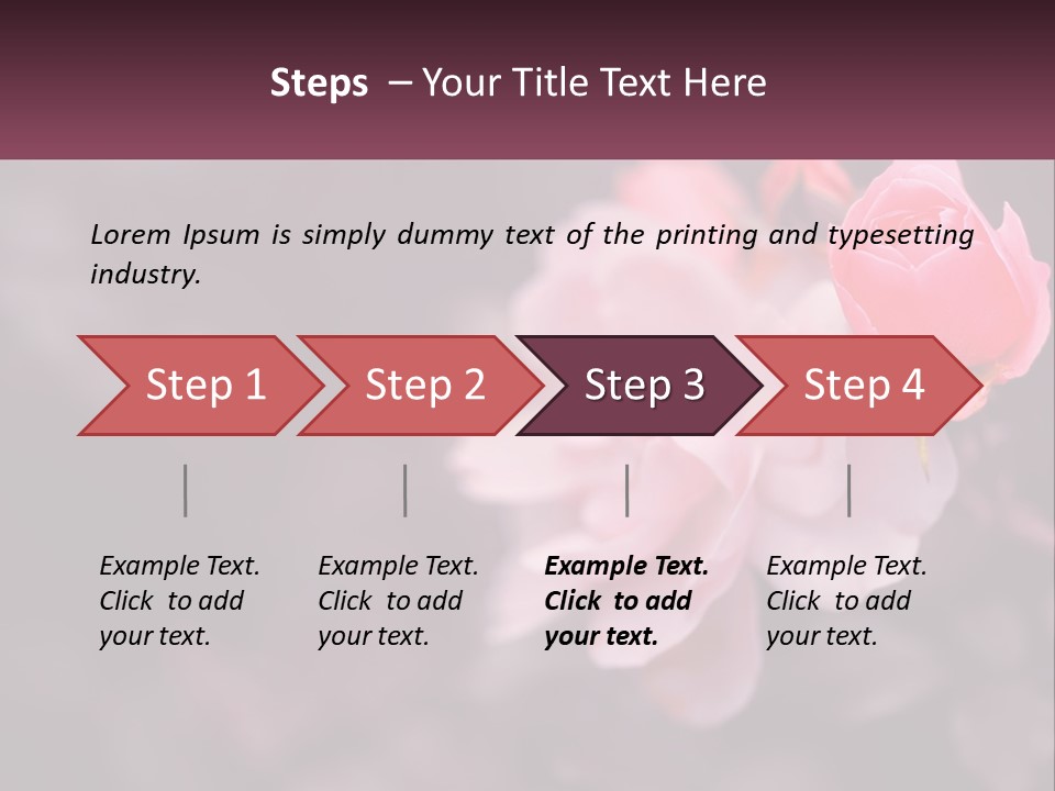 A Pink Rose Is In The Middle Of A Picture PowerPoint Template