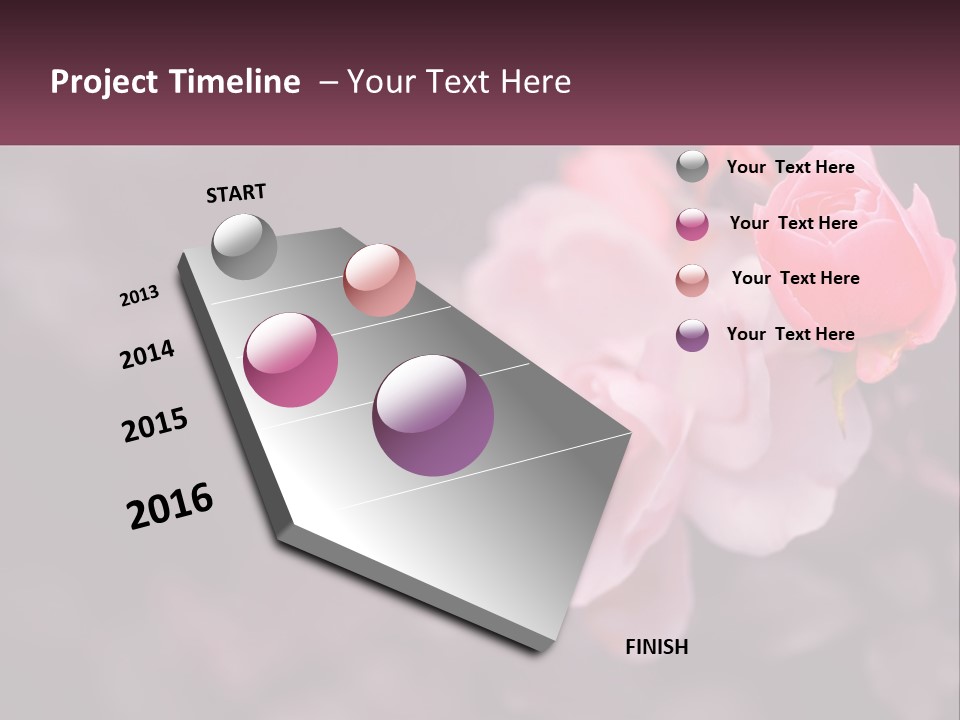 A Pink Rose Is In The Middle Of A Picture PowerPoint Template