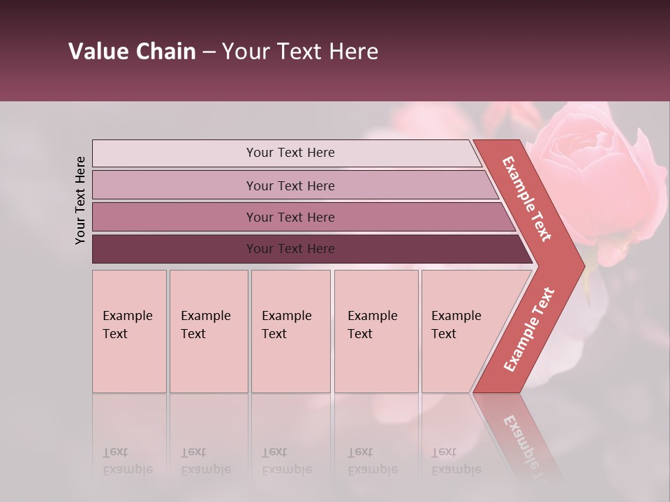 A Pink Rose Is In The Middle Of A Picture PowerPoint Template