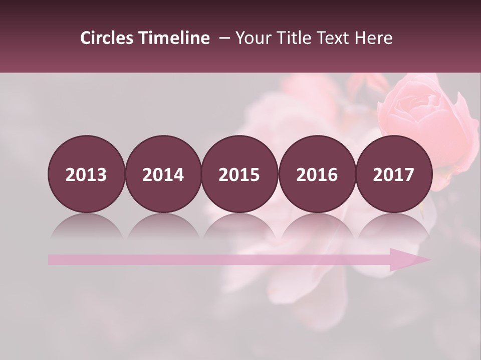 A Pink Rose Is In The Middle Of A Picture PowerPoint Template