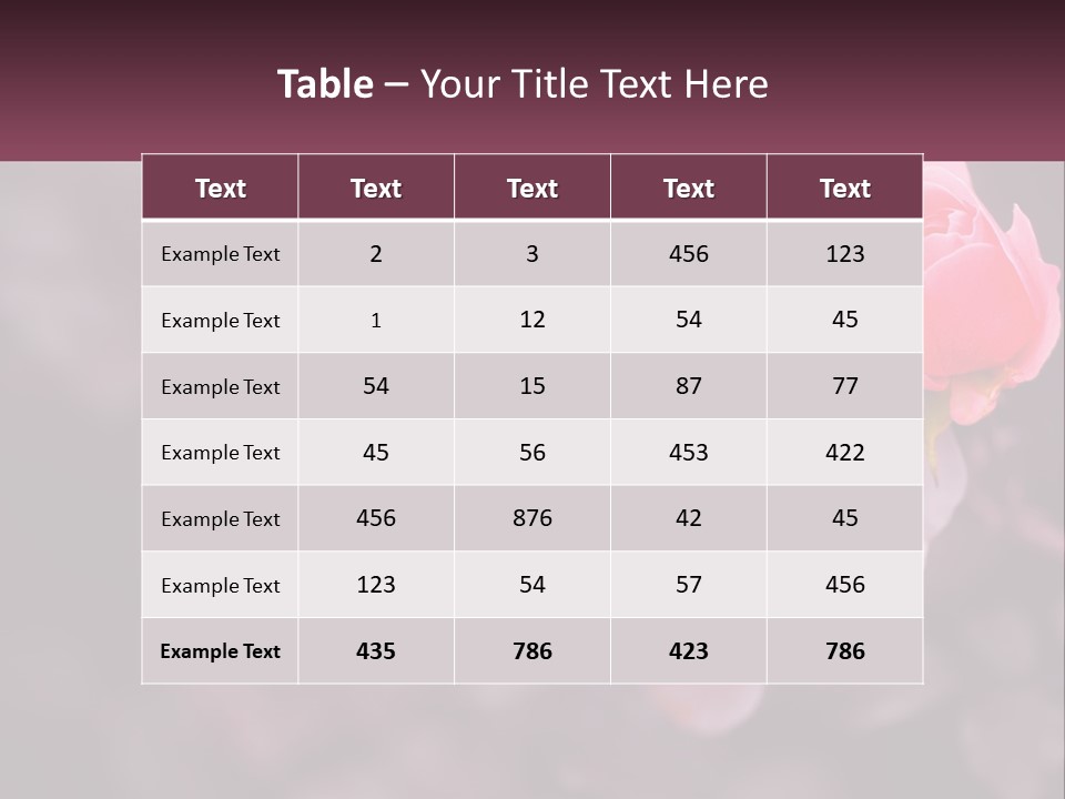 A Pink Rose Is In The Middle Of A Picture PowerPoint Template