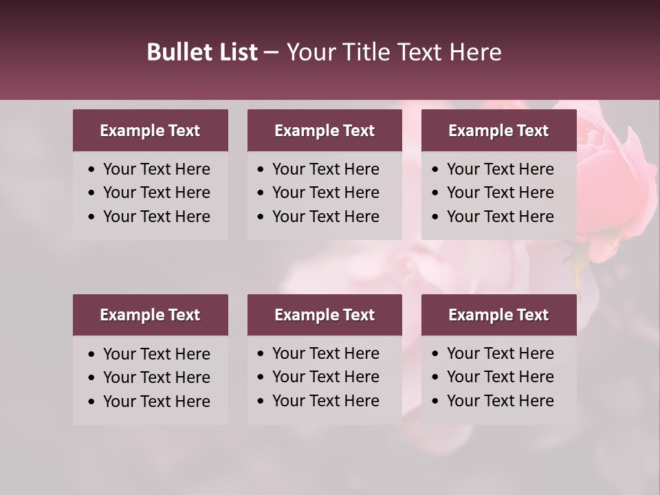 A Pink Rose Is In The Middle Of A Picture PowerPoint Template