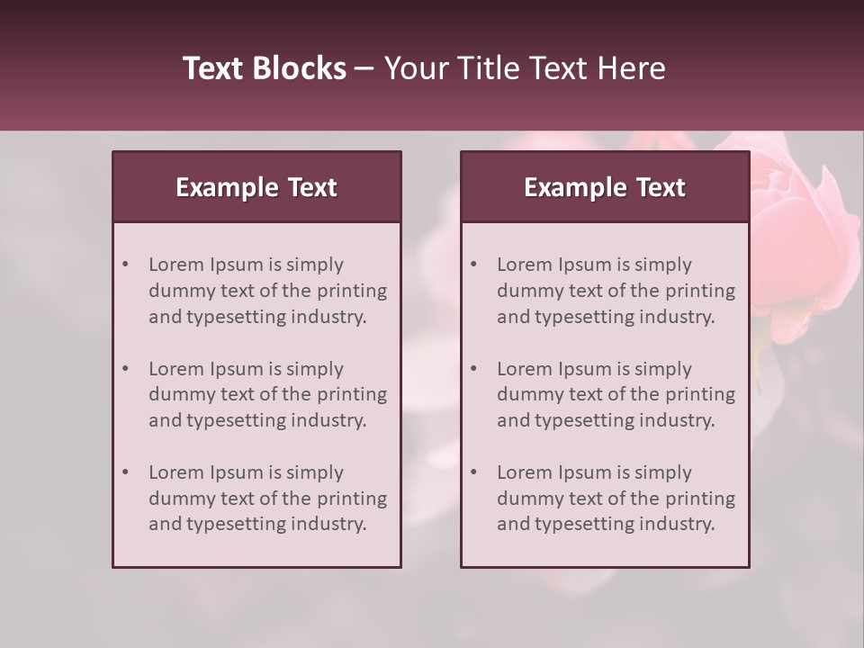 A Pink Rose Is In The Middle Of A Picture PowerPoint Template