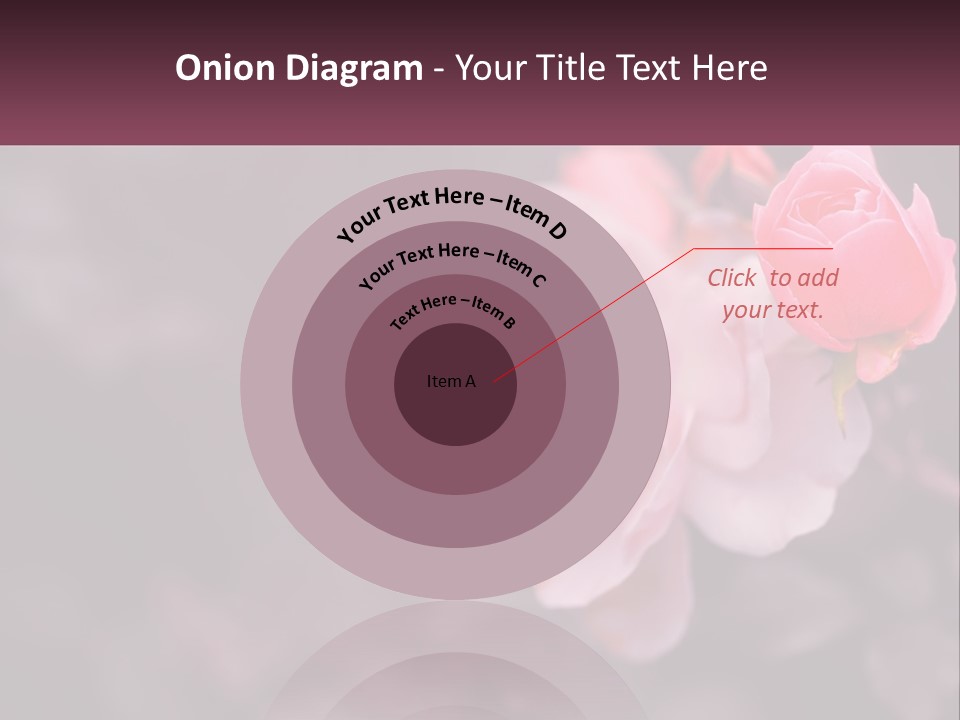 A Pink Rose Is In The Middle Of A Picture PowerPoint Template