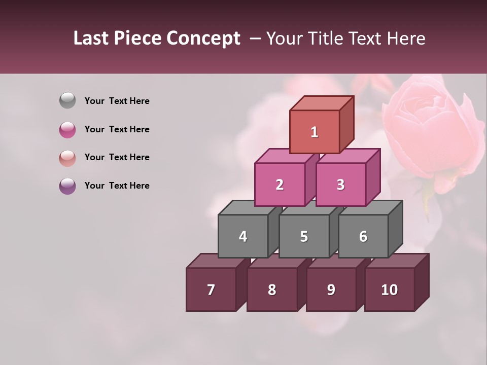 A Pink Rose Is In The Middle Of A Picture PowerPoint Template