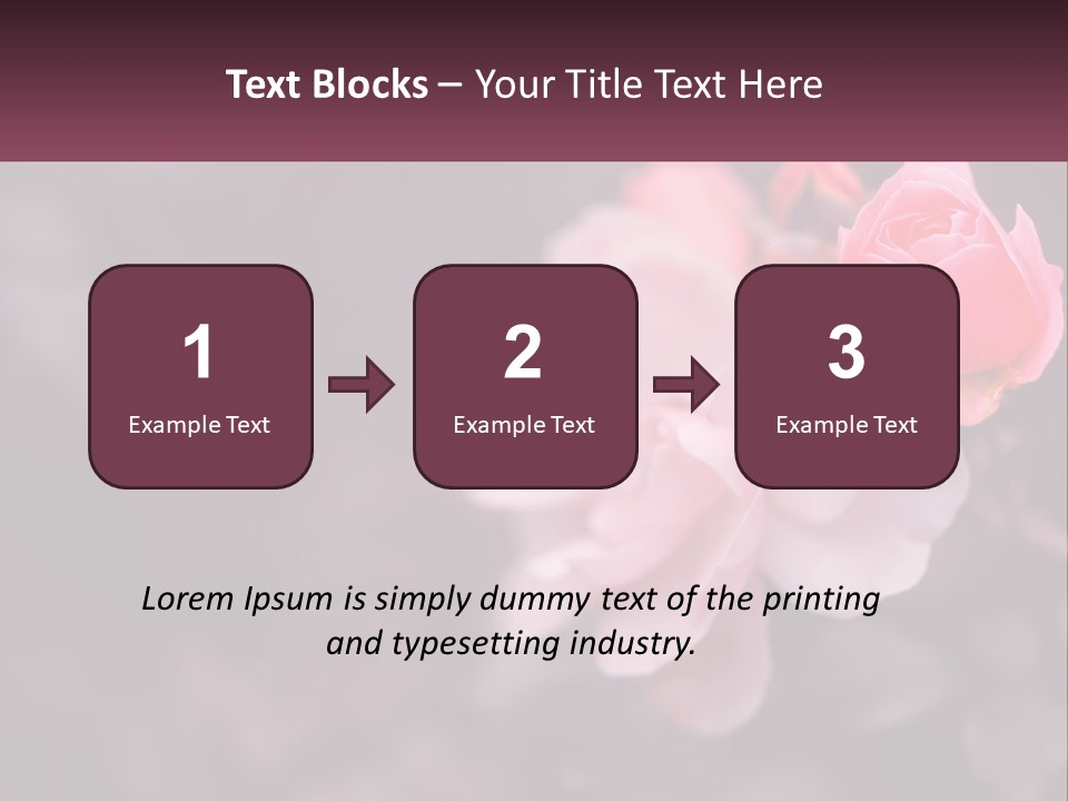 A Pink Rose Is In The Middle Of A Picture PowerPoint Template