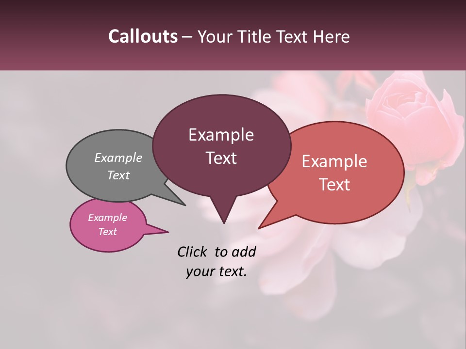 A Pink Rose Is In The Middle Of A Picture PowerPoint Template