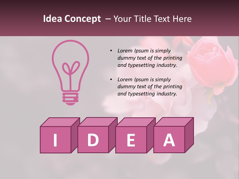 A Pink Rose Is In The Middle Of A Picture PowerPoint Template