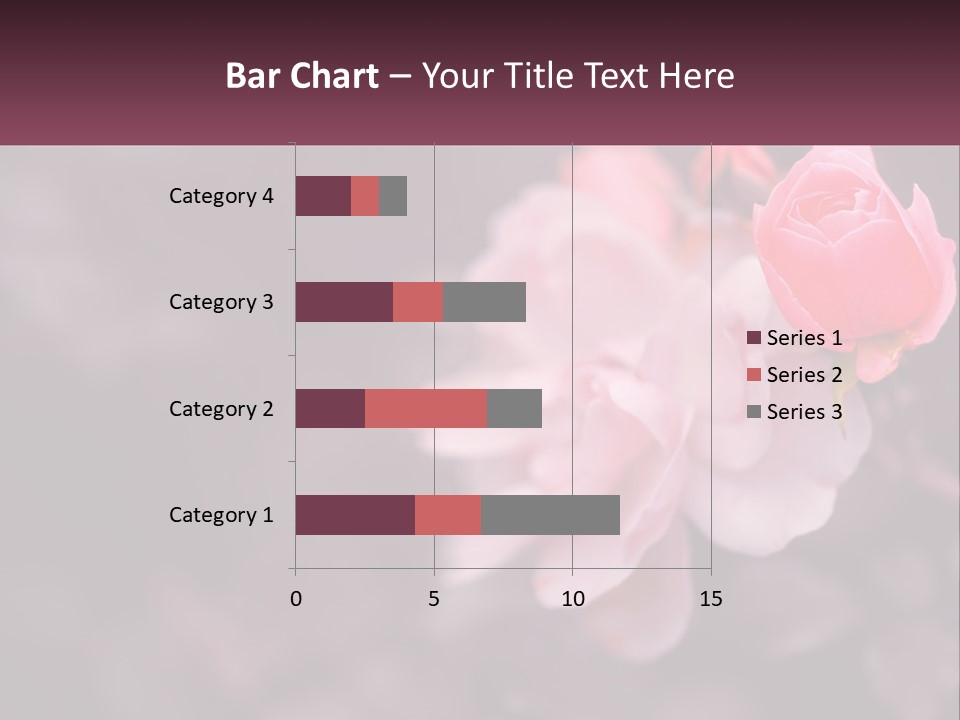 A Pink Rose Is In The Middle Of A Picture PowerPoint Template