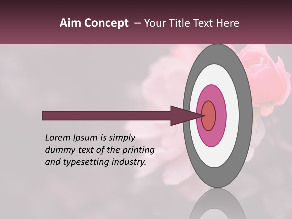 A Pink Rose Is In The Middle Of A Picture PowerPoint Template