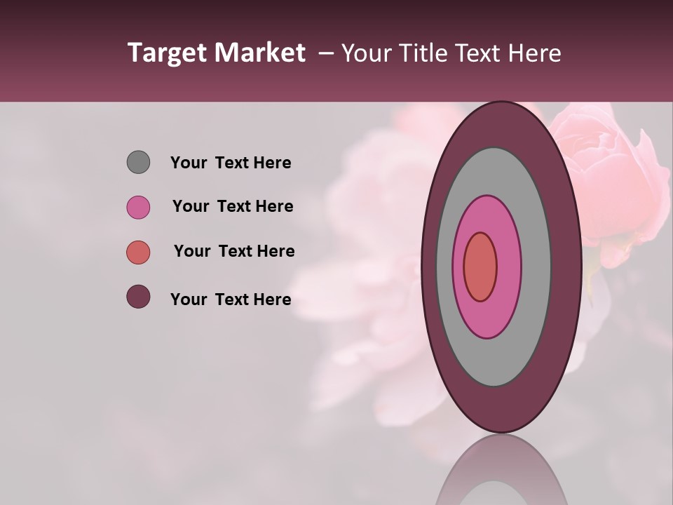 A Pink Rose Is In The Middle Of A Picture PowerPoint Template