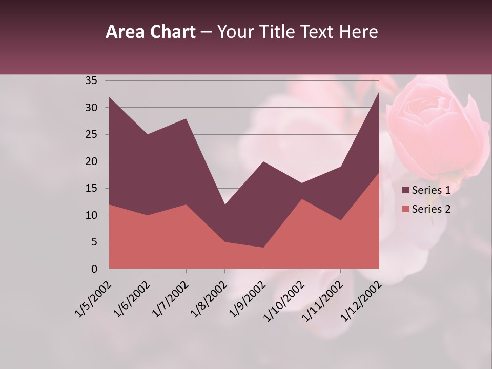 A Pink Rose Is In The Middle Of A Picture PowerPoint Template
