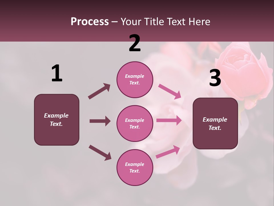 A Pink Rose Is In The Middle Of A Picture PowerPoint Template