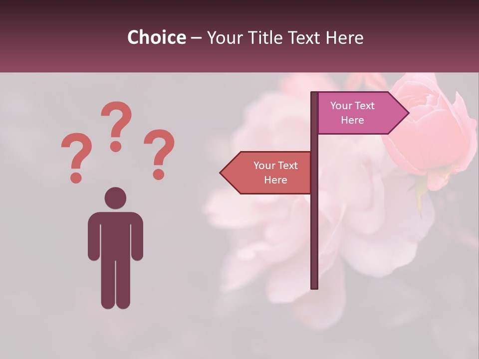 A Pink Rose Is In The Middle Of A Picture PowerPoint Template
