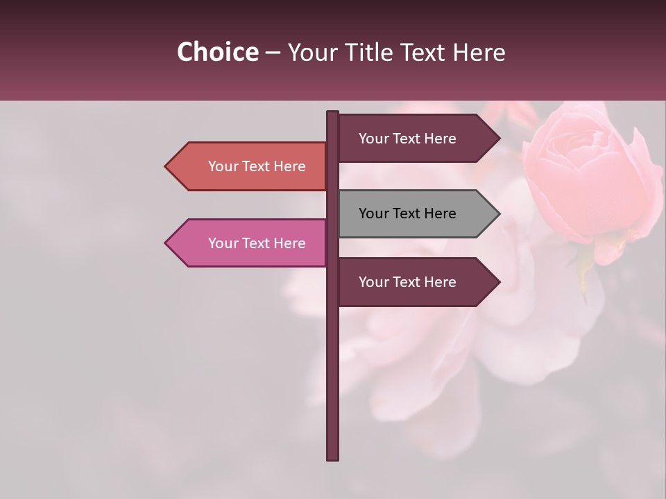 A Pink Rose Is In The Middle Of A Picture PowerPoint Template