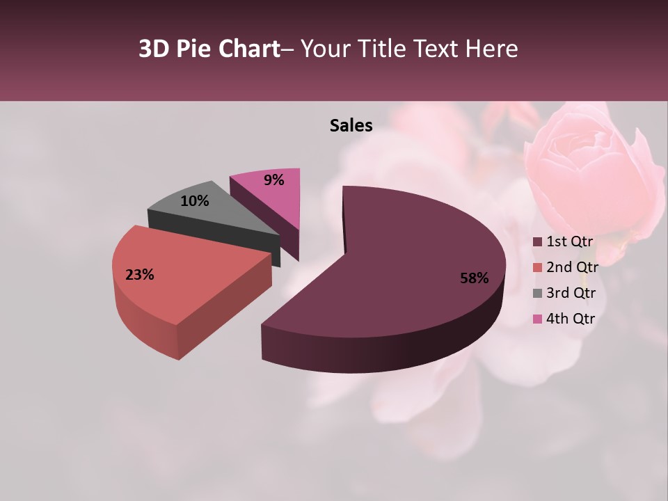 A Pink Rose Is In The Middle Of A Picture PowerPoint Template