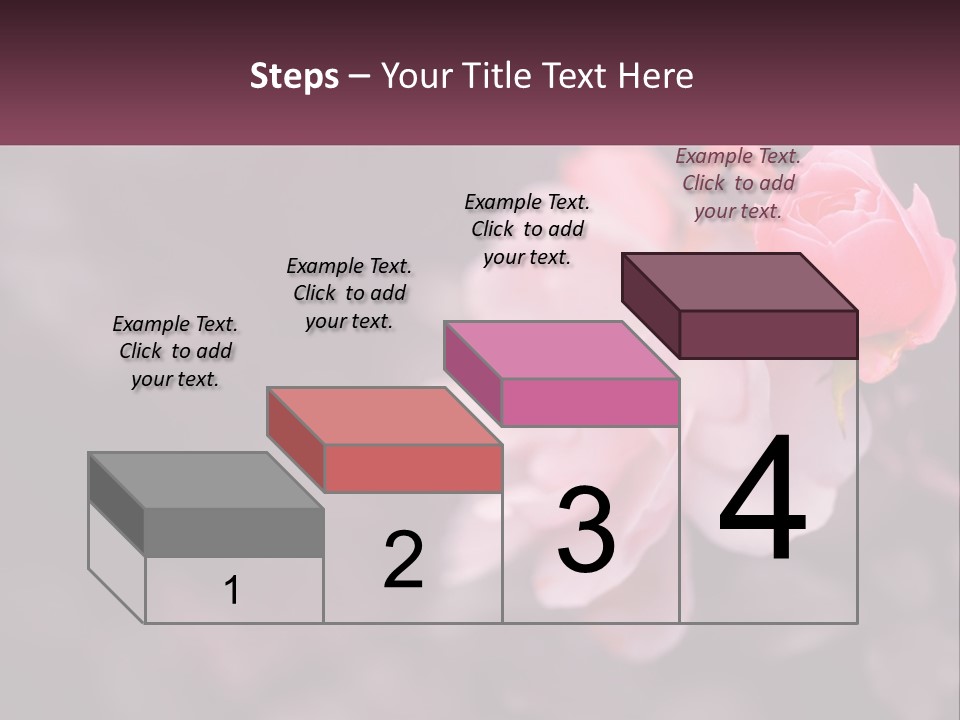 A Pink Rose Is In The Middle Of A Picture PowerPoint Template