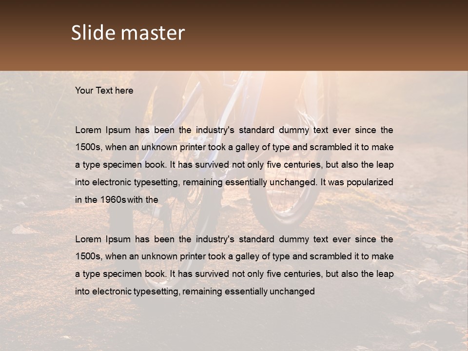 A Bike Is Parked On A Dirt Path PowerPoint Template