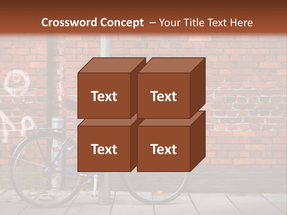 A Purple Bike Parked Next To A Brick Wall PowerPoint Template