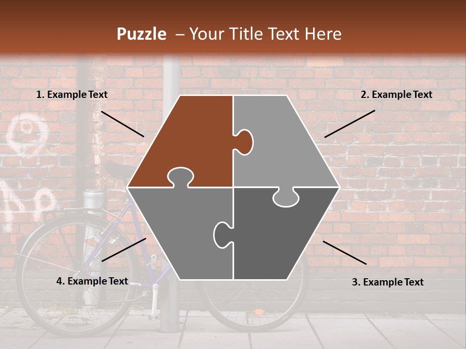 A Purple Bike Parked Next To A Brick Wall PowerPoint Template