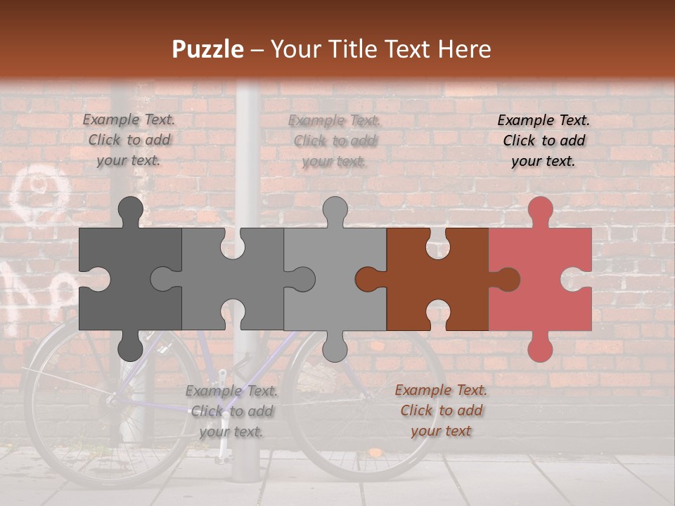 A Purple Bike Parked Next To A Brick Wall PowerPoint Template