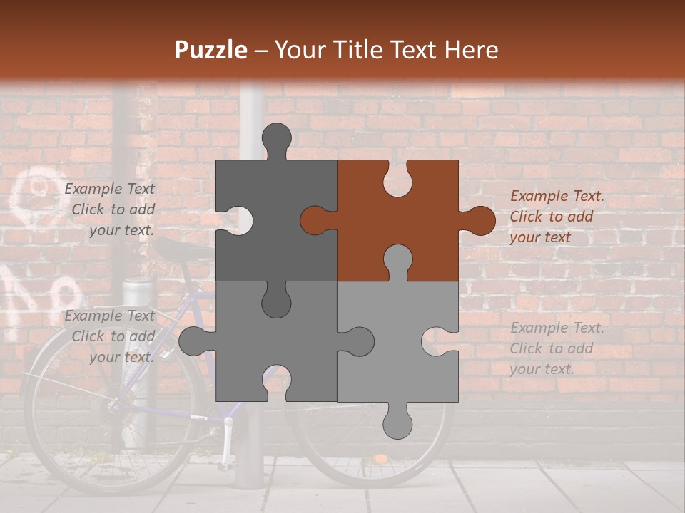 A Purple Bike Parked Next To A Brick Wall PowerPoint Template