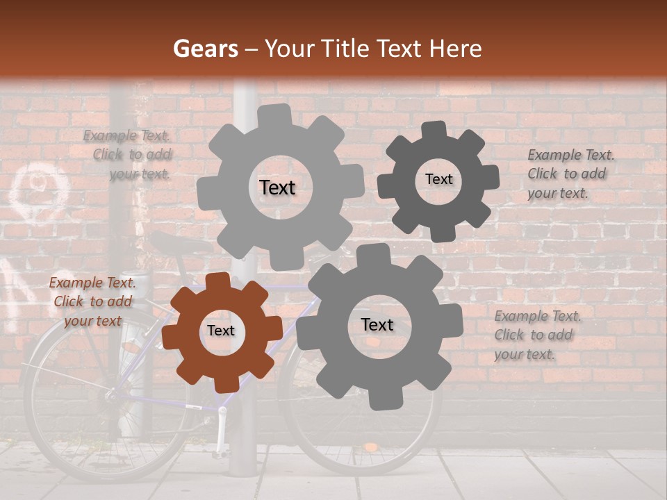 A Purple Bike Parked Next To A Brick Wall PowerPoint Template