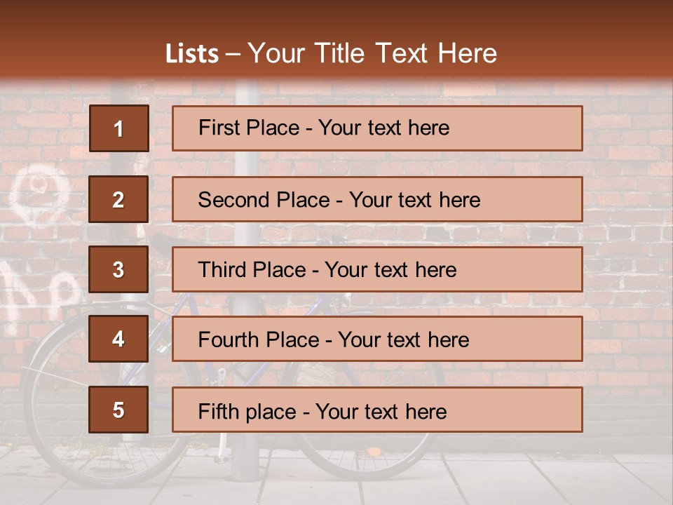 A Purple Bike Parked Next To A Brick Wall PowerPoint Template