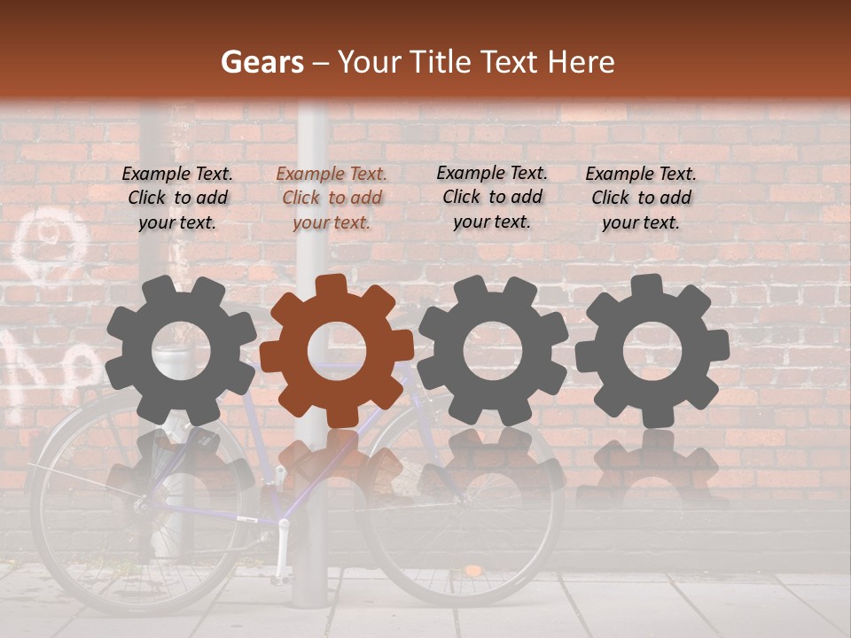 A Purple Bike Parked Next To A Brick Wall PowerPoint Template