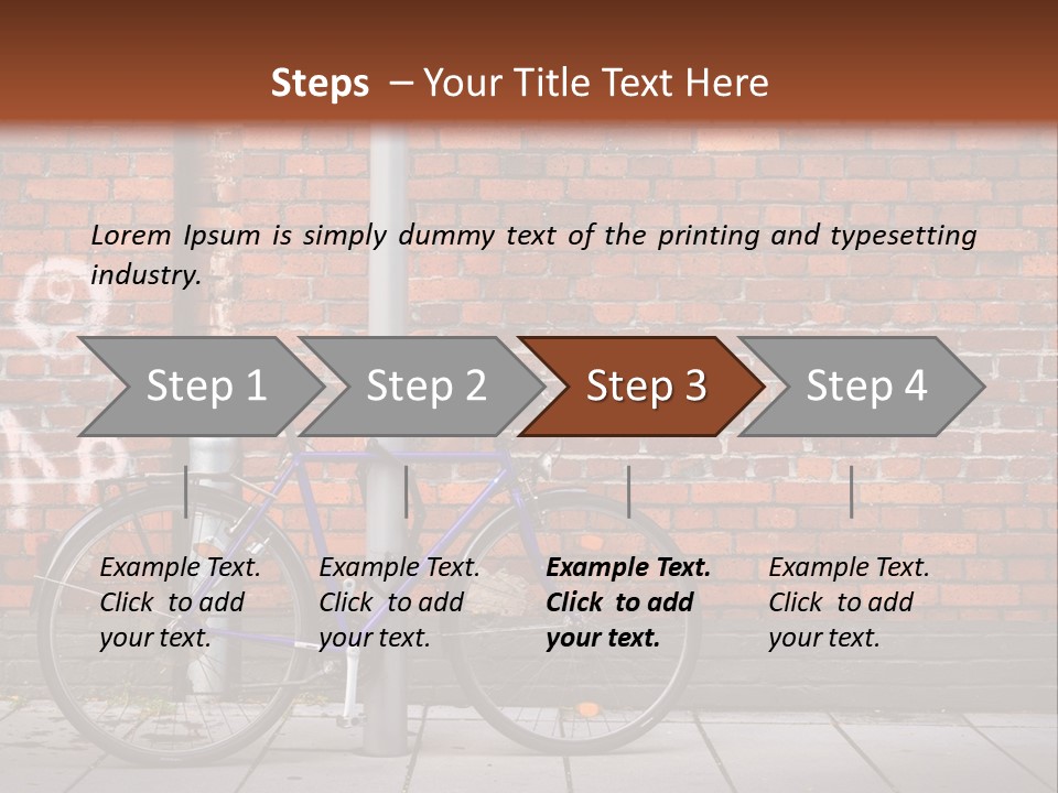 A Purple Bike Parked Next To A Brick Wall PowerPoint Template