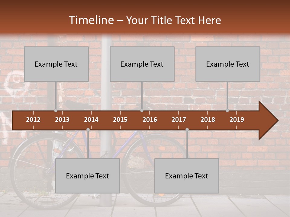 A Purple Bike Parked Next To A Brick Wall PowerPoint Template