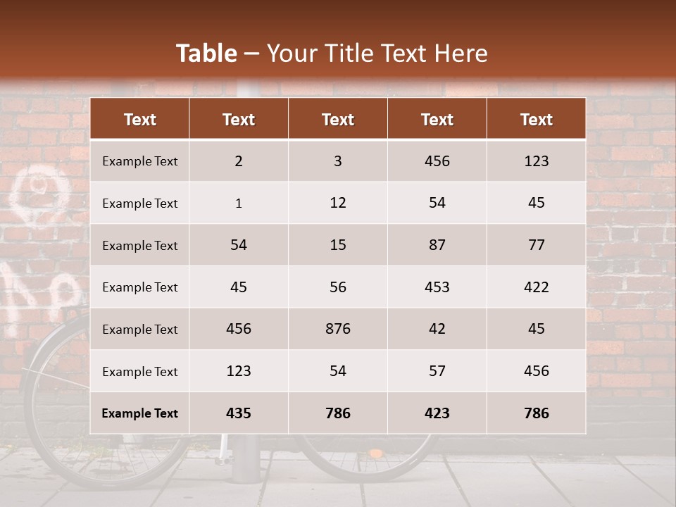 A Purple Bike Parked Next To A Brick Wall PowerPoint Template